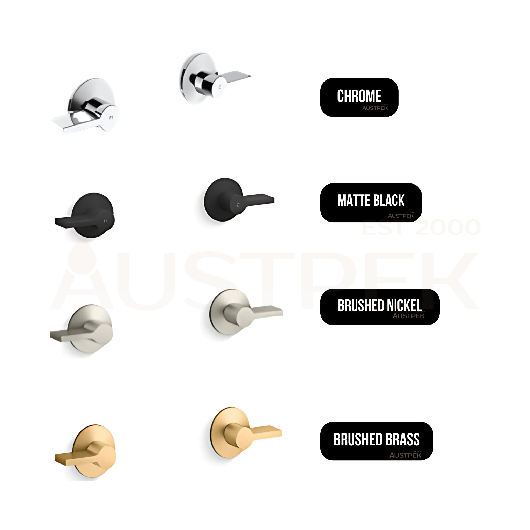 KOHLER COMPONENTS WALL TOP ASSEMBLY LEVER HANDLE WITH INWALL VALVE COMPLETE KIT BRUSHED BRASS