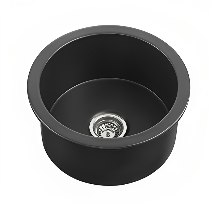 CETO CAMDEN SINGLE BOWL FIRECLAY KITCHEN SINK MATTE BLACK 470MM