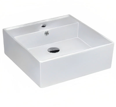 INSPIRE WALL HUNG SQUARE BASIN GLOSS WHITE 465MM