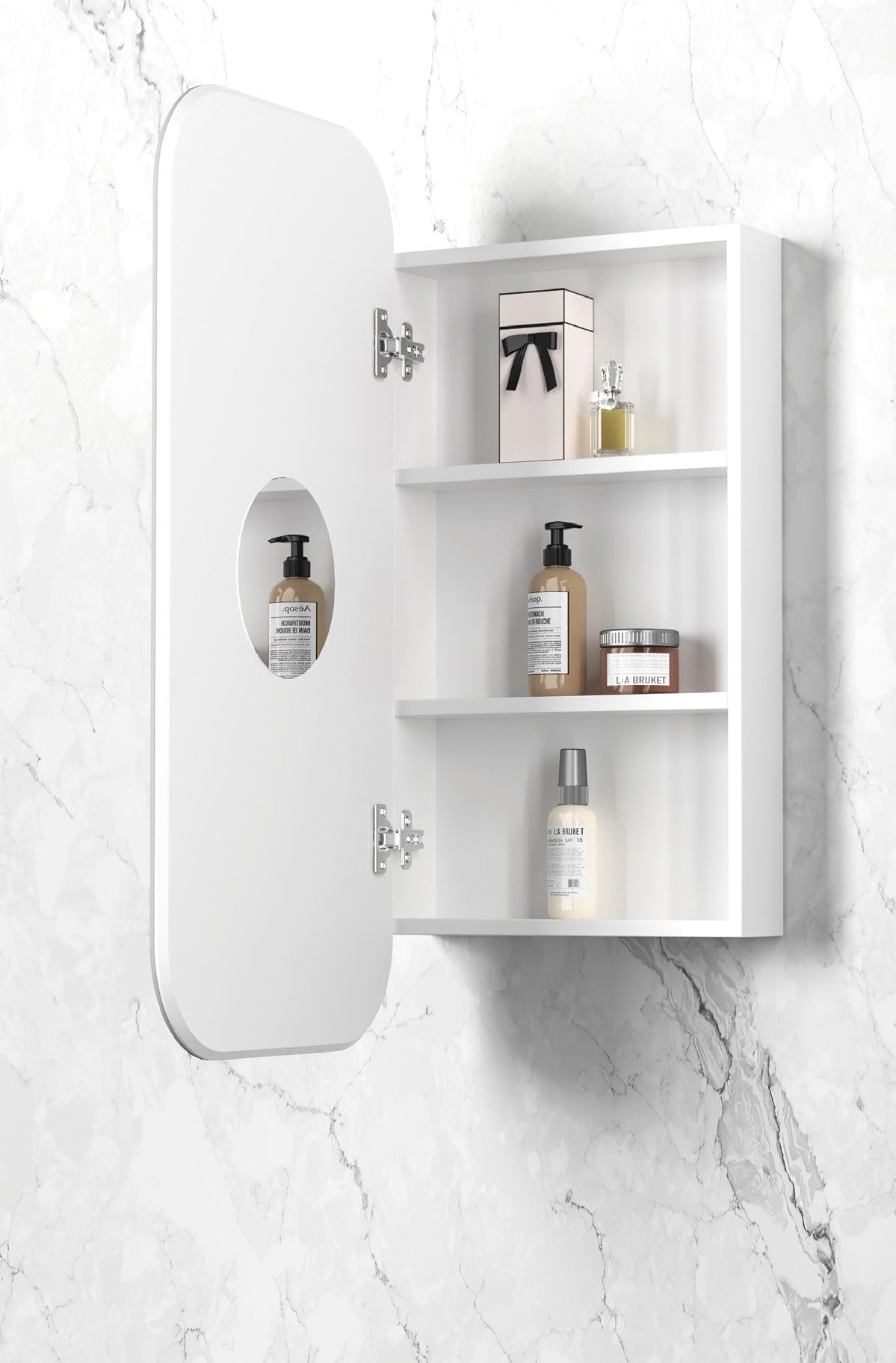 OTTI NEWPORT MATTE WHITE SHAVING CABINET 450X900MM