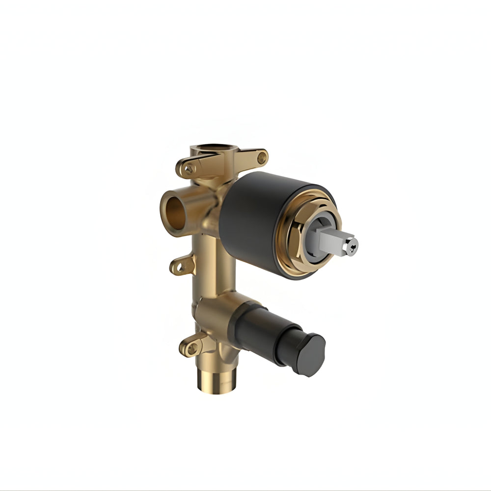 KOHLER COMPONENTS SHOWER / BATH WALL DIVERTER MIXER WITH INDUSTRIAL HANDLE & VALVE COMPLETE KIT MATTE BLACK