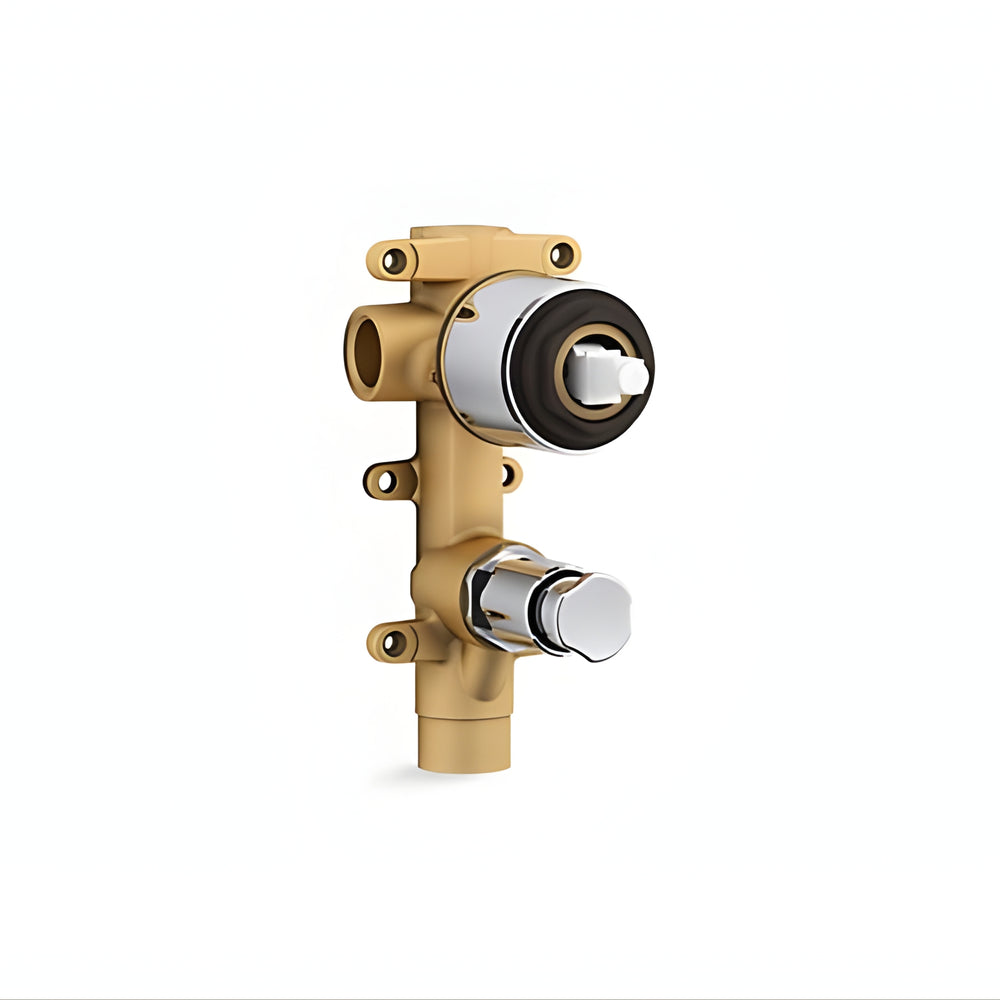 KOHLER COMPONENTS SHOWER / BATH WALL DIVERTER MIXER WITH INDUSTRIAL HANDLE & VALVE COMPLETE KIT CHROME