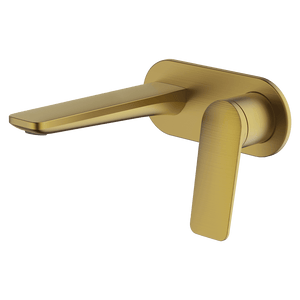 GARETH ASHTON VELA WALL BASIN / BATH MIXER SET 165MM BRUSHED BRASS