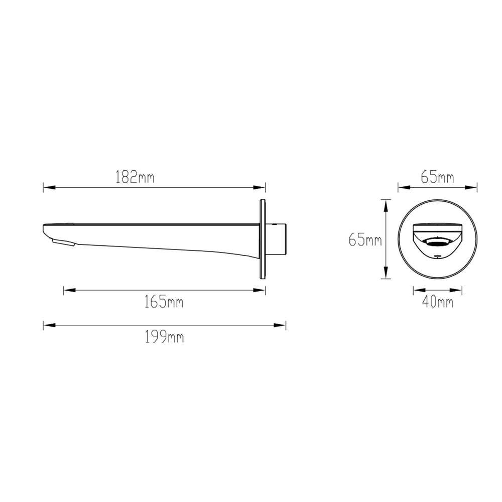GARETH ASHTON VELA BASIN / BATH SPOUT BRUSHED BRASS (AVAILABLE IN 165MM AND 220MM)