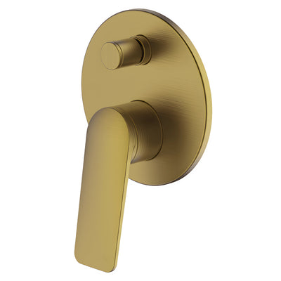 GARETH ASHTON VELA WALL MIXER WITH DIVERTER BRUSHED BRASS