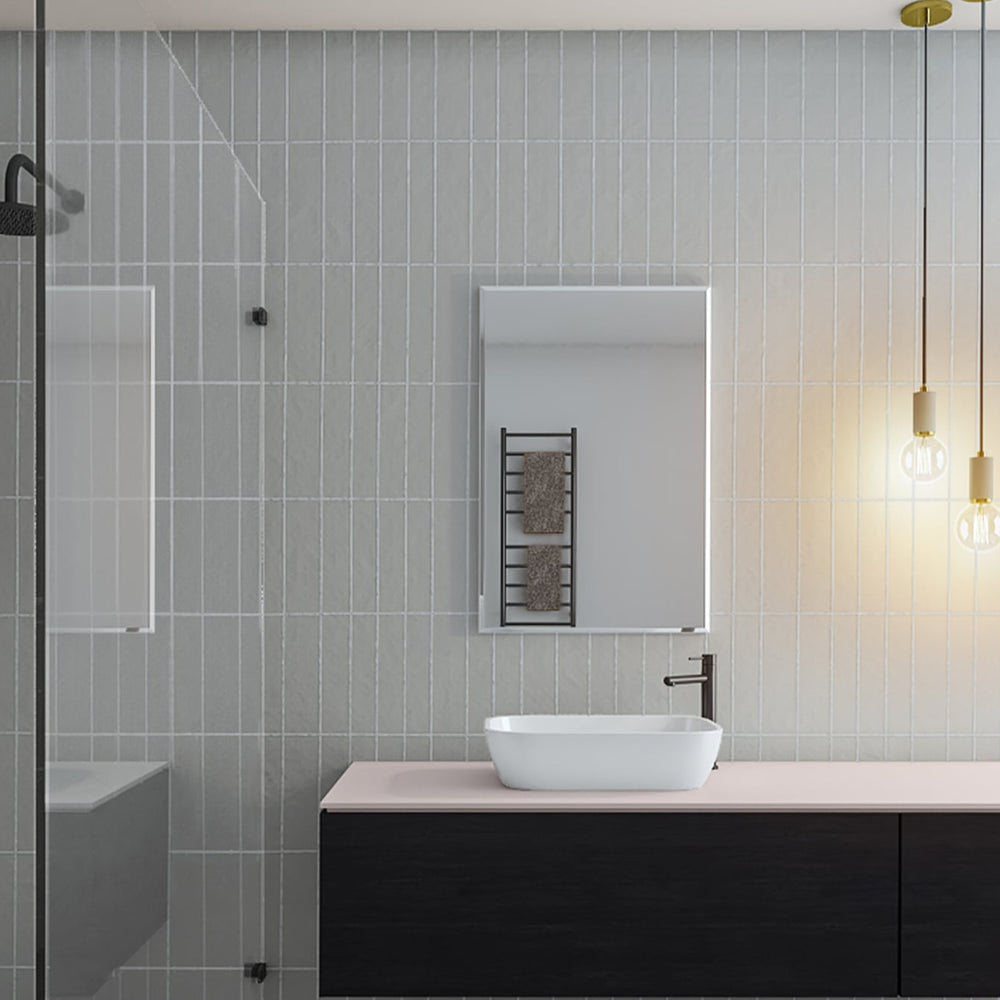 THERMOGROUP ABLAZE RECTANGLE 25MM BEVEL EDGE MIRROR WITH DEMISTER 750X900MM