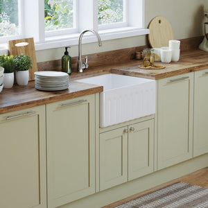 FIENZA OLIVIA SINGLE BOWL BUTLER SINK GLOSS WHITE 605MM