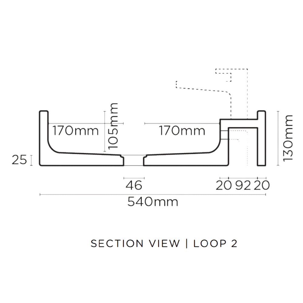 NOOD CO LOOP 02 ABOVE COUNTER / WALL HUNG BASIN CLOUD 540MM