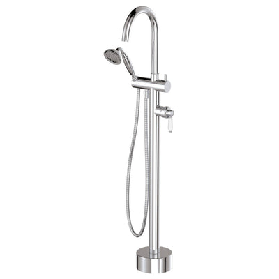 FIENZA ELEANOR FLOOR STANDING BATH MIXER WITH HAND SHOWER CERAMIC HANDLE CHROME