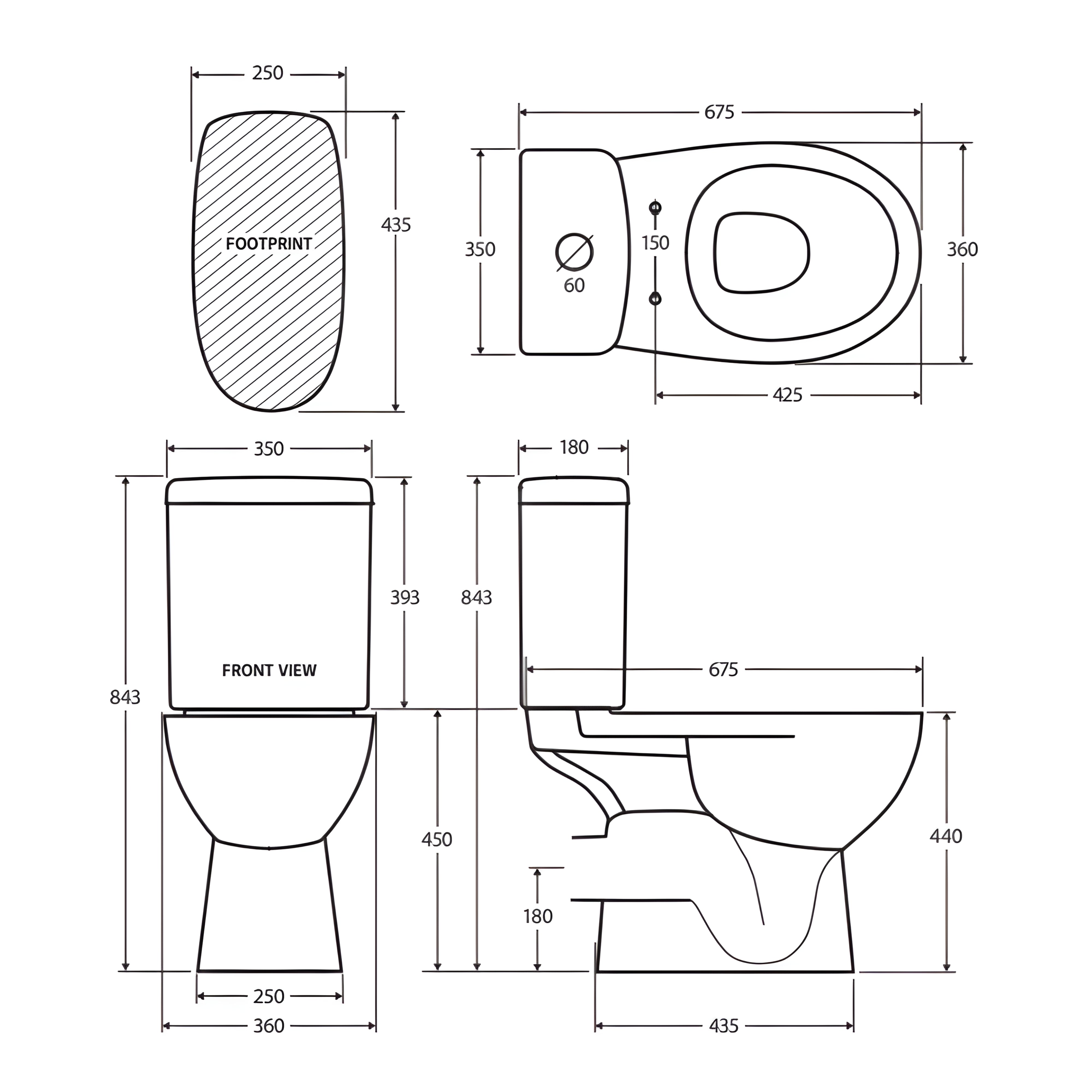 FIENZA RAK WASHINGTON CLOSE COUPLED TOILET SUITE ALPINE WHITE WITH S-TRAP