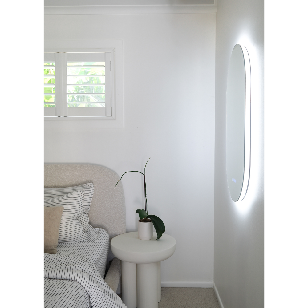 LUNARGLOW NEXUS OVAL 3 COLOUR LIGHTS FRAMELESS LED MIRROR 500X900MM