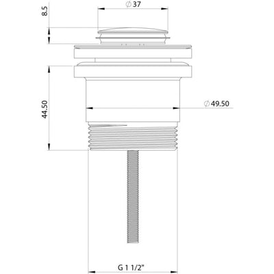 PHOENIX FLAT POP-UP UNIVERSAL WASTE 40MM BRUSHED CARBON