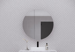 RIVA LONDON MATTE BLACK SHAVING CABINET 800X800MM