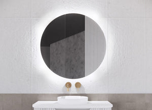 RIVA PARIS MATTE WHITE LED SHAVING CABINET 800X800MM