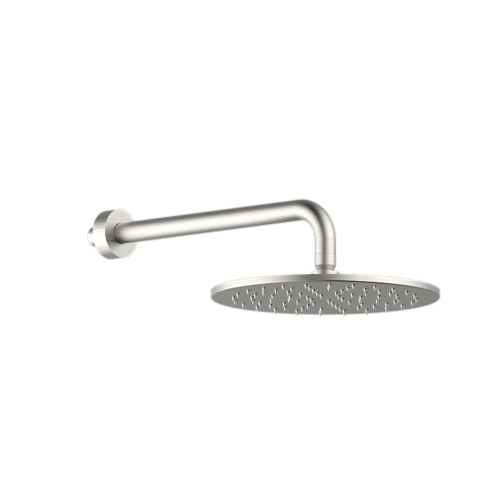 ARMANDO VICARIO PIAZZA HORIZONTAL SHOWER HEAD AND ARM 250MM BRUSHED NICKEL