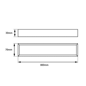 AQUAPERLA CAVALLO SQUARE SINGLE TOWEL RAIL 800MM MATTE BLACK