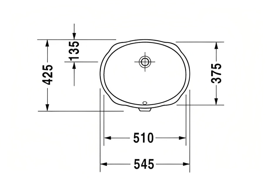 INSPIRE UNDER COUNTER OVAL BASIN GLOSS WHITE 545MM