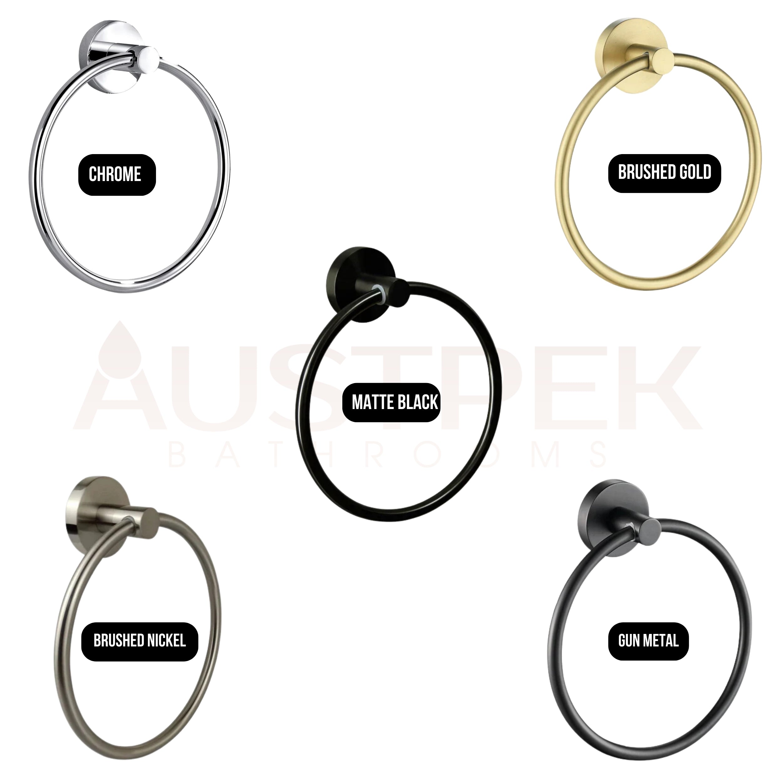 IKON OTUS TOWEL RING GUN METAL 170MM