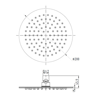 IKON CORA SHOWER HEAD 200MM STAINLESS STEEL