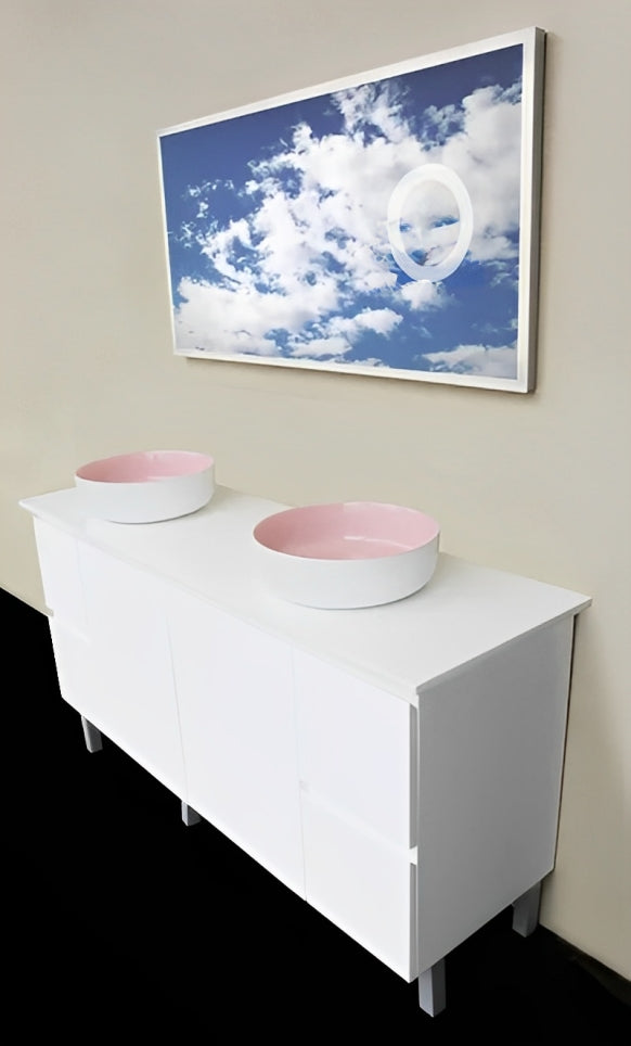 INSPIRE ART BASIN GLOSS PINK AND WHITE 355MM