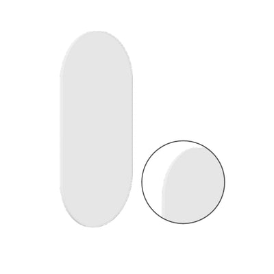 THERMOGROUP ABLAZE PILL WHITE FRAMED MIRROR WITH DEMISTER 500X1000MM