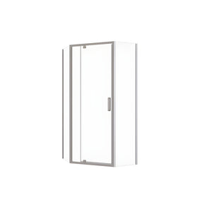 DECINA PREZZO SEMI-FRAMELESS ANGLED SHOWER SCREEN CHROME 900MM