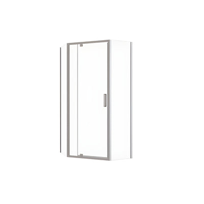 DECINA PREZZO SEMI-FRAMELESS ANGLED SHOWER SCREEN CHROME 900MM