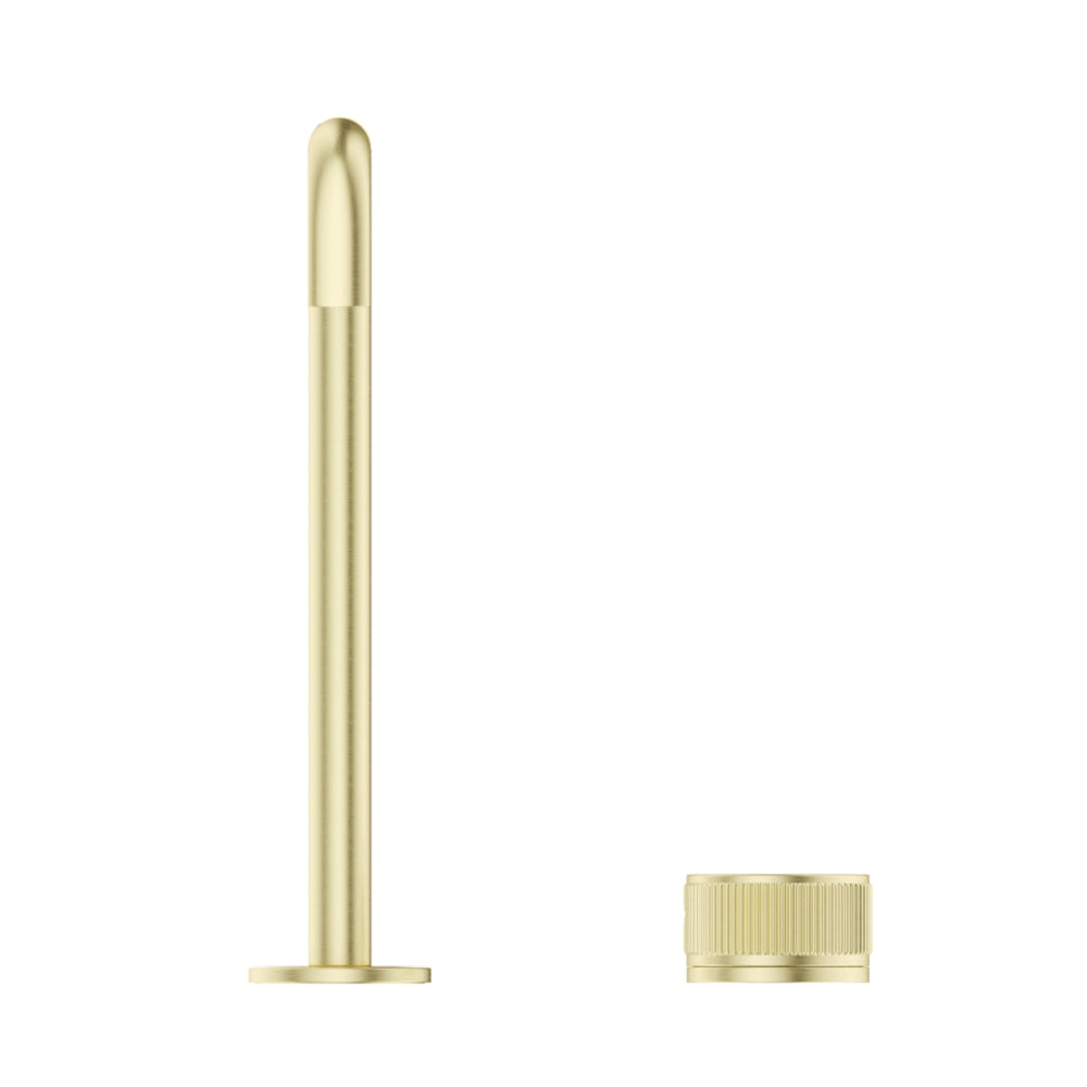 BELLA VISTA MICA LEAD FREE FLUTED SOFT-SQUARE HOB SINK/BASIN MIXER SET 275MM FRENCH GOLD