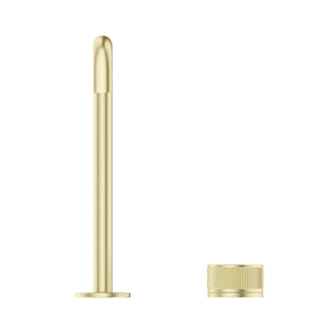 BELLA VISTA MICA FLUTED SOFT-SQUARE HOB SINK/BASIN MIXER SET 275MM FRENCH GOLD
