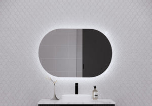 RIVA PARIS MATTE BLACK LED SHAVING CABINET 870X600MM