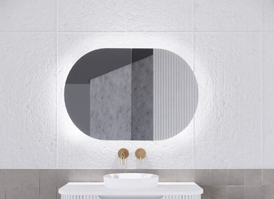RIVA PARIS MATTE WHITE LED SHAVING CABINET 870X600MM