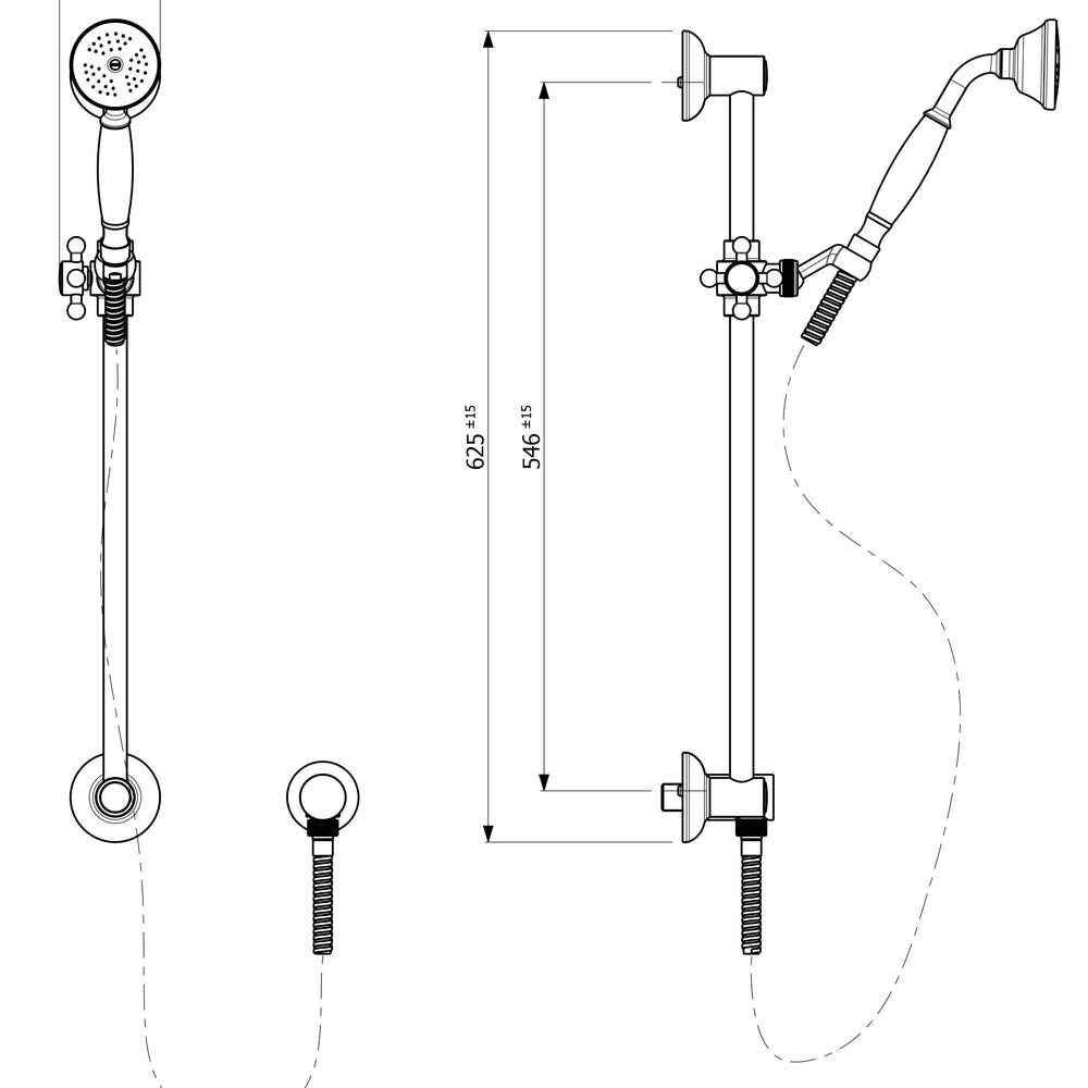 ARMANDO VICARIO PROVINCIAL SHOWER ON RAIL 625MM BRONZE