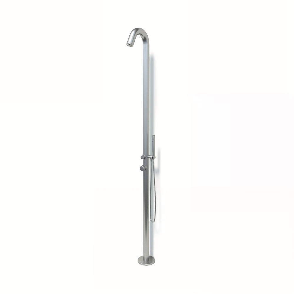 RAINWARE MAROUBRA FREESTANDING OUTDOOR HOT AND COLD SHOWER AND HANDHELD STAINLESS STEEL