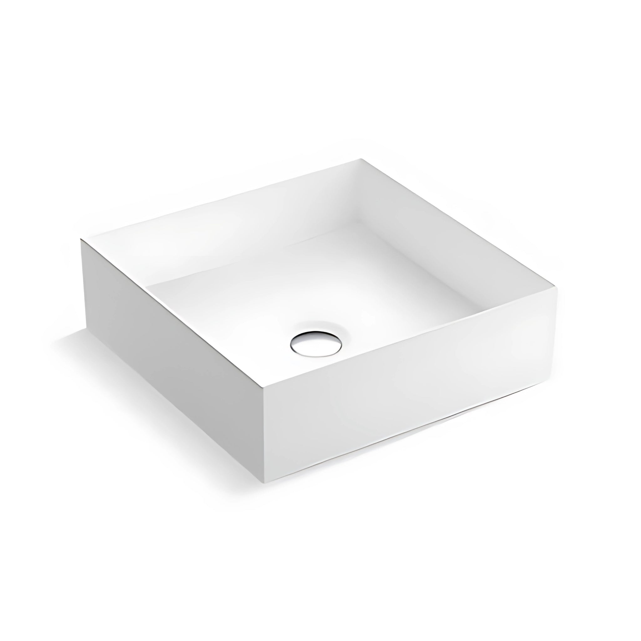 KOHLER MICA SQUARE ABOVE COUNTER BASIN GLOSS WHITE 395MM