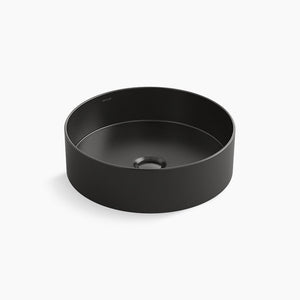 KOHLER MICA ABOVE COUNTER BASIN HONED BLACK 410MM