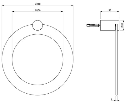 ARMANDO VICARIO PIAZZA TOWEL RING CHROME