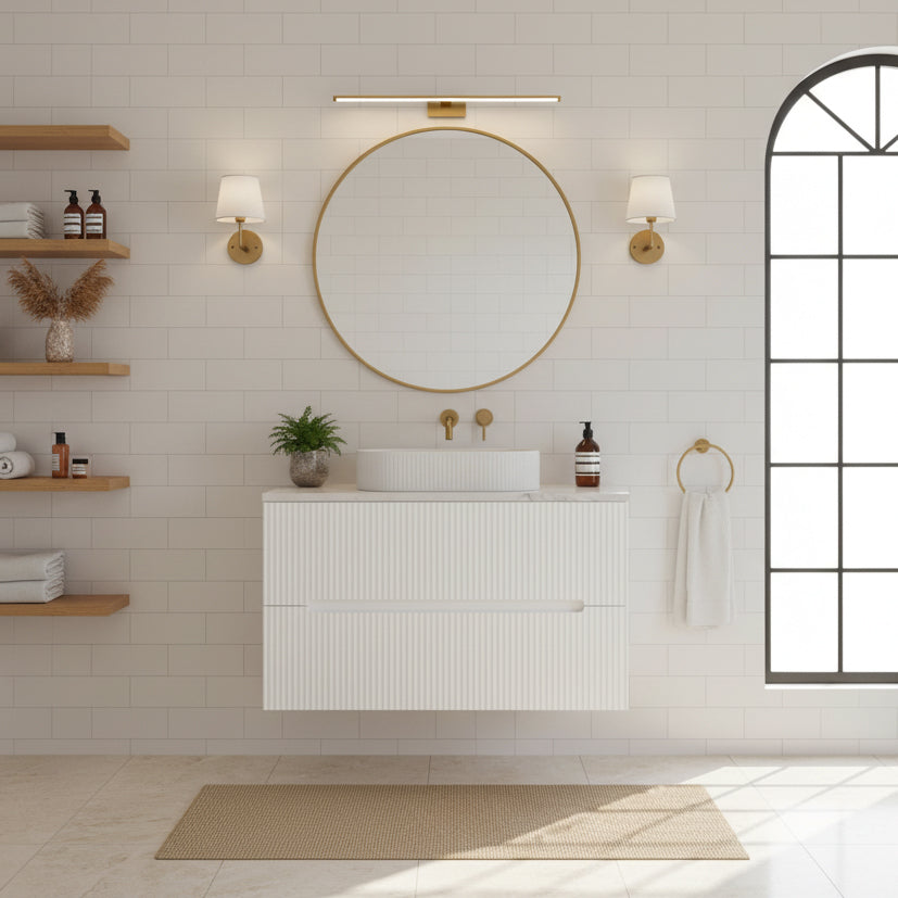 LUKKA CABARITA MODERN MATTE WHITE 900MM SINGLE BOWL WALL HUNG VANITY
