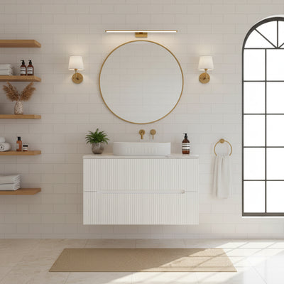 LUKKA CABARITA MATTE WHITE 900MM SINGLE BOWL WALL HUNG VANITY