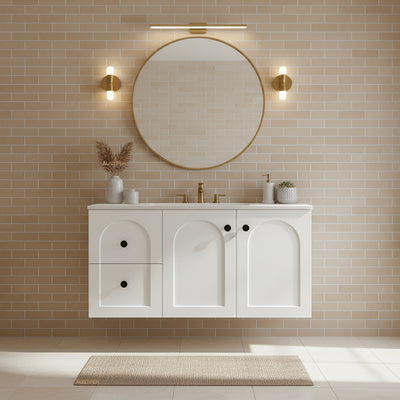 LUKKA CHESTER FEDERATION MATTE WHITE 900MM SINGLE BOWL WALL HUNG VANITY (AVAILABLE IN LEFT HAND DRAWER AND RIGHT HAND DRAWER)