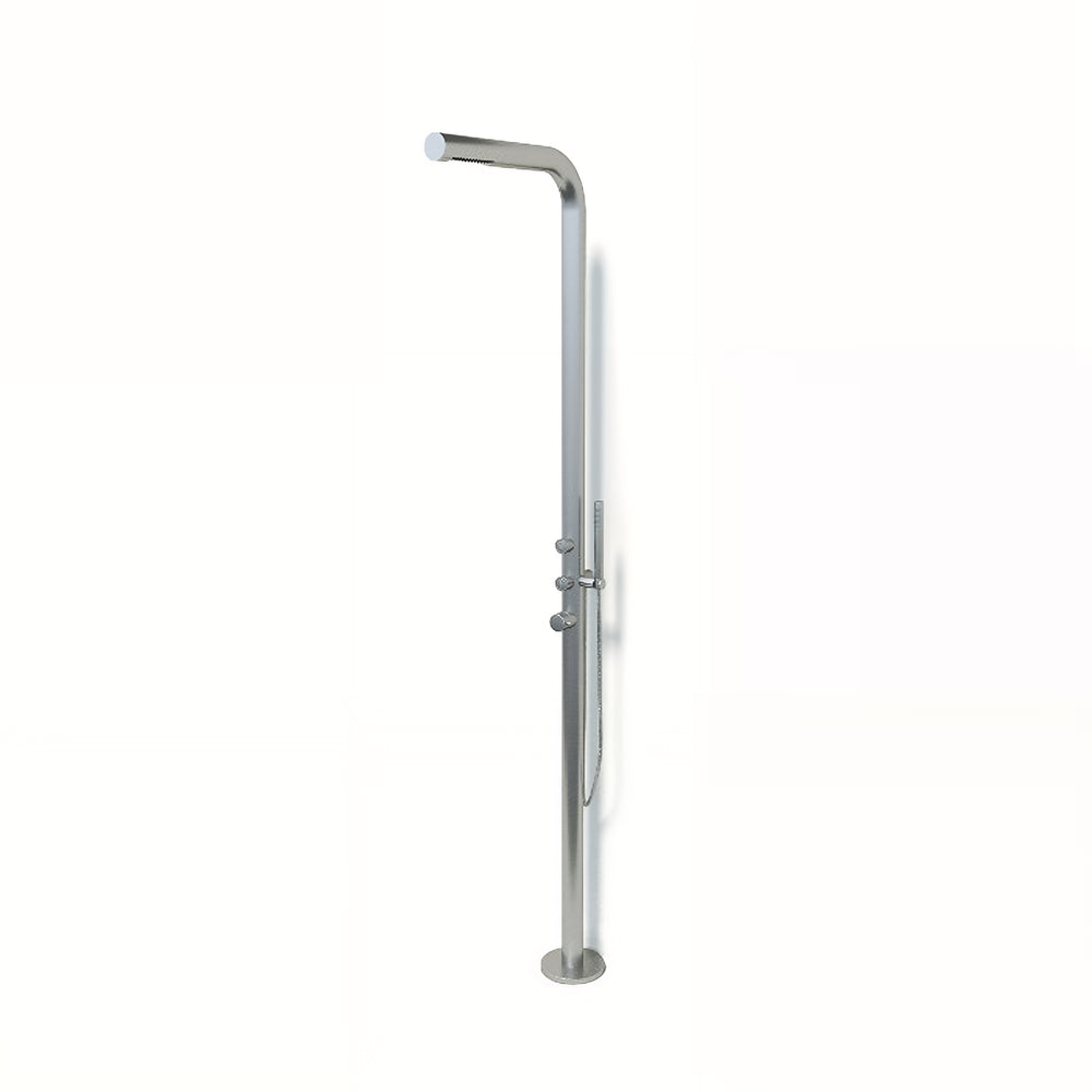 RAINWARE AVOCA FREESTANDING OUTDOOR HOT AND COLD SHOWER AND HANDHELD STAINLESS STEEL