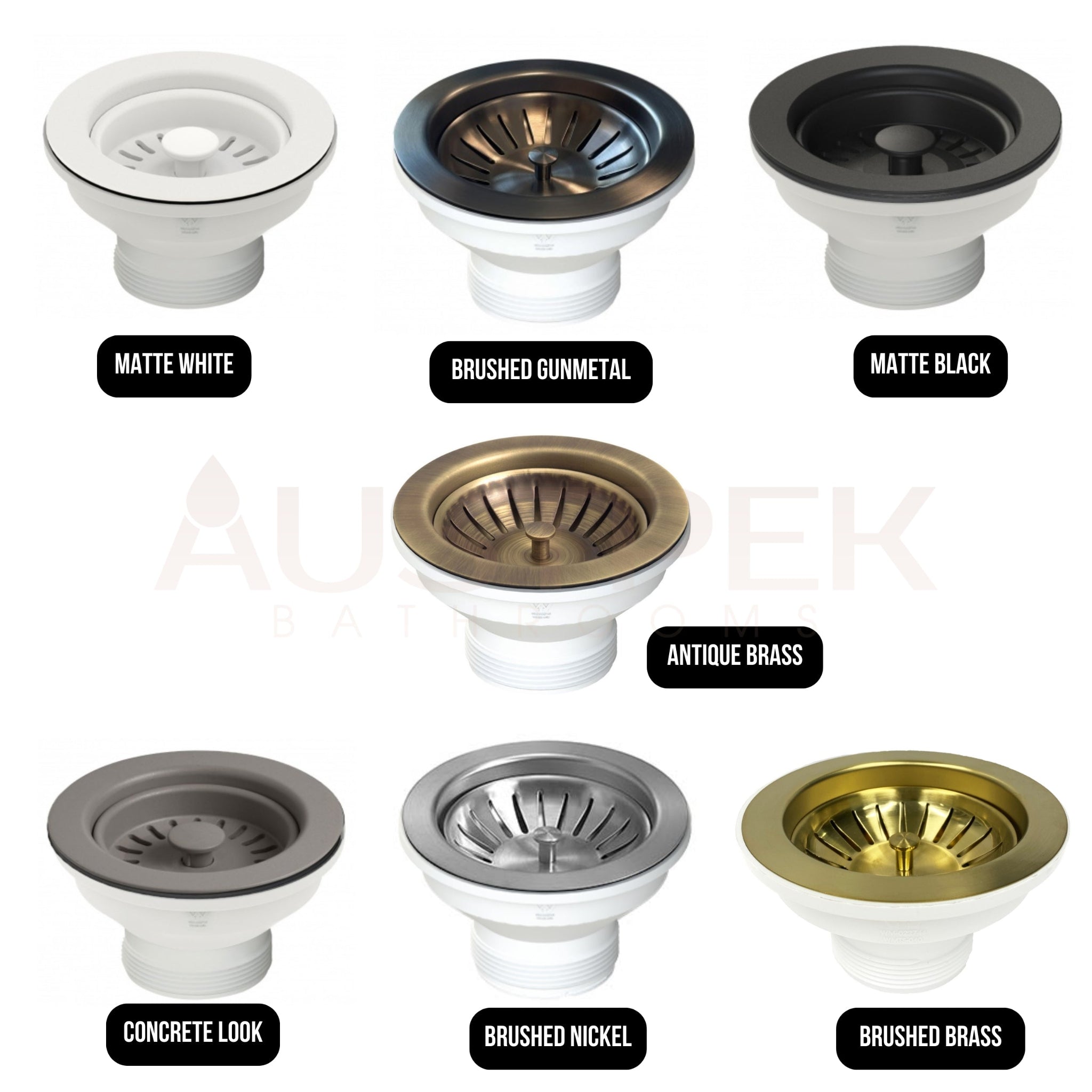 TURNER HASTINGS BASKET WASTE WITH LONG SCREW 90MM BRUSHED BRASS