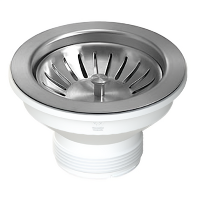 TURNER HASTINGS BASKET WASTE WITH LONG SCREW 90MM BRUSHED NICKEL