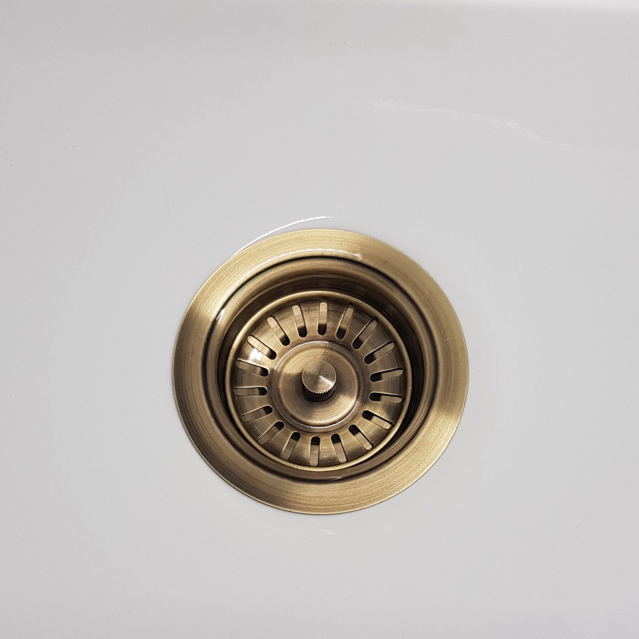 TURNER HASTINGS BASKET WASTE WITH LONG SCREW 90MM ANTIQUE BRASS (ITALIAN BRONZE)