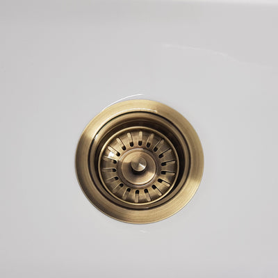 TURNER HASTINGS BASKET WASTE WITH LONG SCREW 90MM ANTIQUE BRASS (ITALIAN BRONZE)