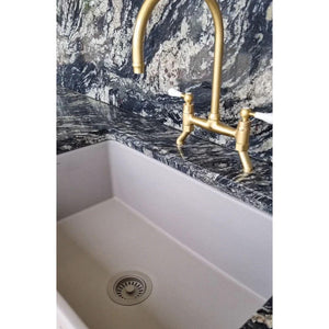 TURNER HASTINGS BASKET WASTE WITH LONG SCREW 90MM CONCRETE LOOK