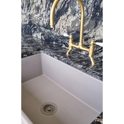 TURNER HASTINGS BASKET WASTE WITH LONG SCREW 90MM CONCRETE LOOK