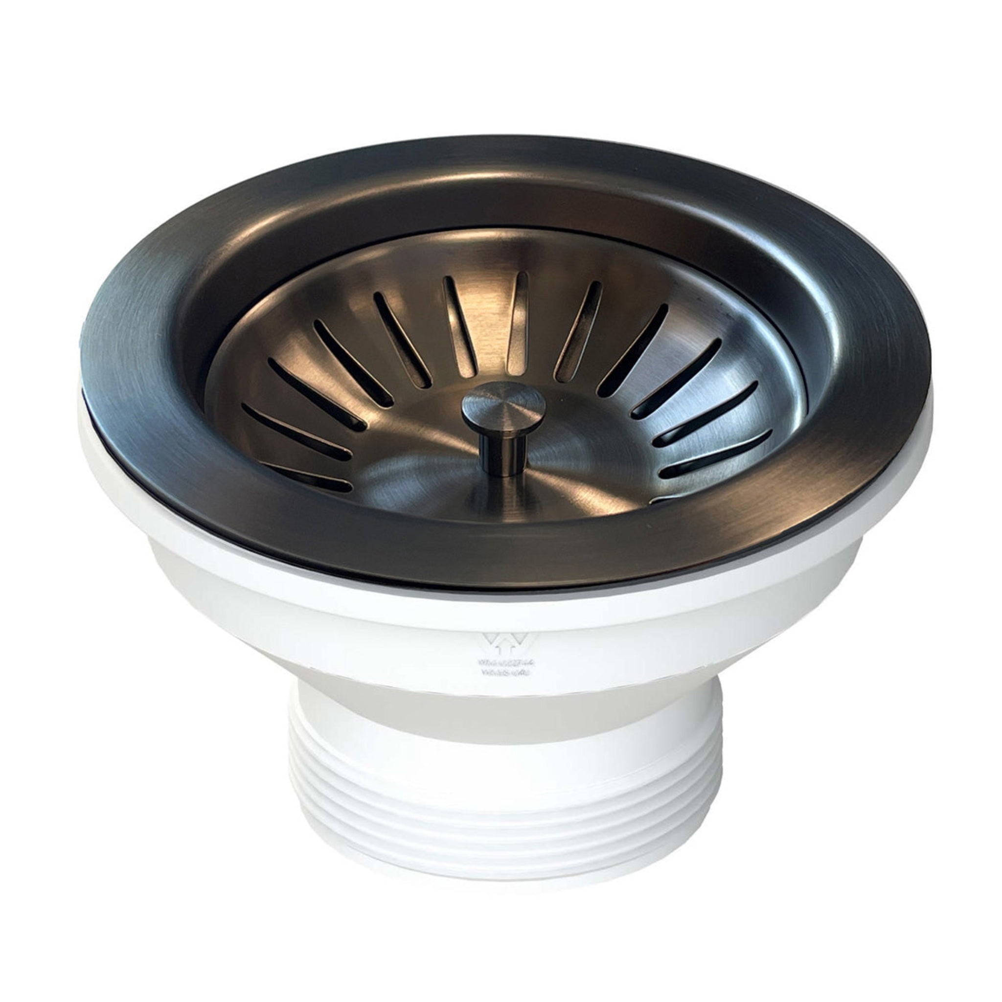 TURNER HASTINGS BASKET WASTE WITH LONG SCREW 90MM BRUSHED GUN METAL