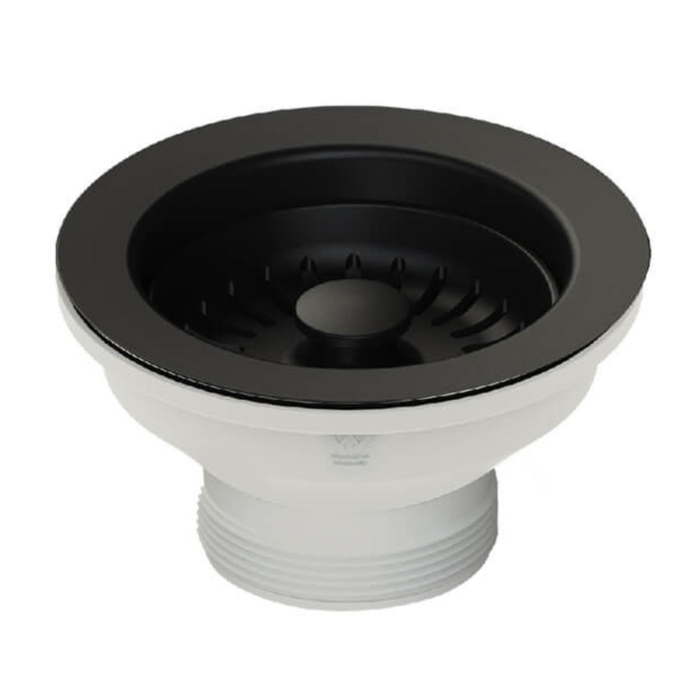 TURNER HASTINGS BASKET WASTE WITH LONG SCREW 90MM MATTE BLACK