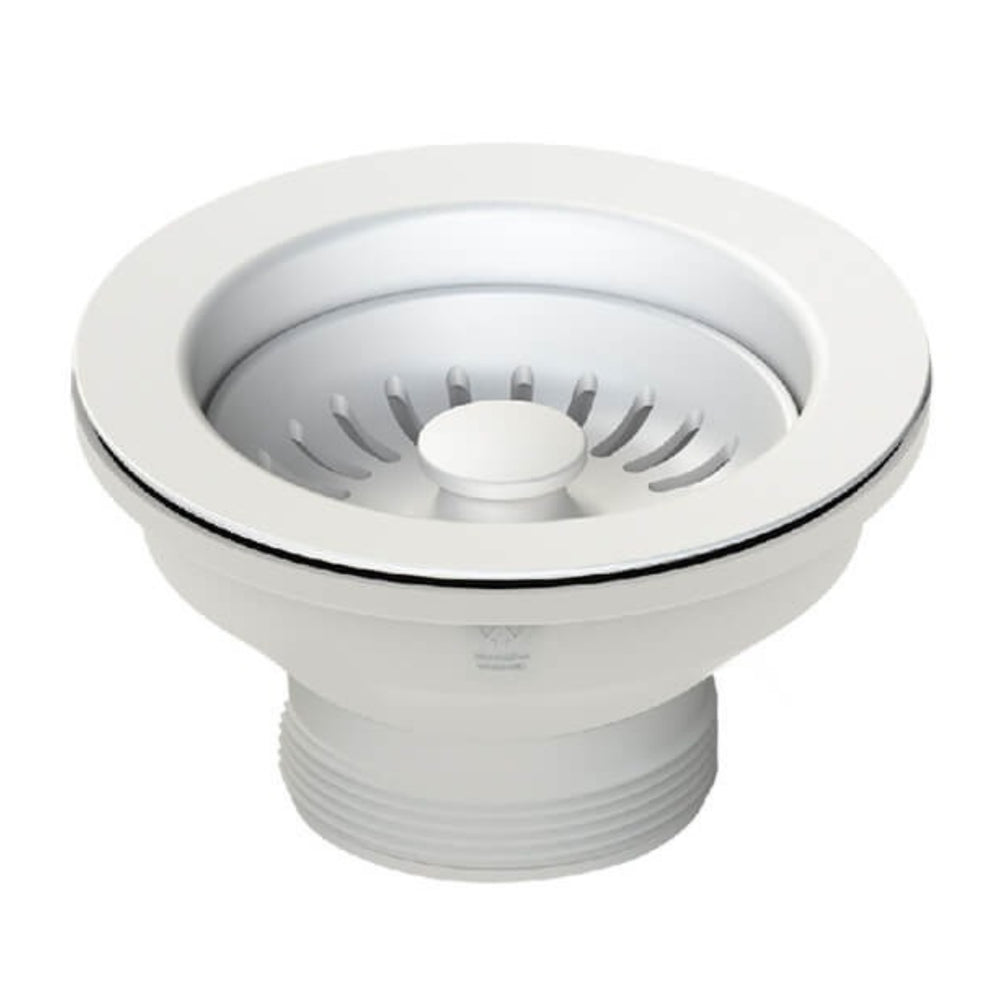 TURNER HASTINGS BASKET WASTE WITH LONG SCREW 90MM MATTE WHITE