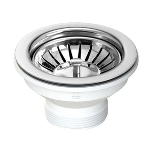 TURNER HASTINGS SINK BASKET WASTE WITH LONG SCREW 90MM POLISHED STAINLESS STEEL